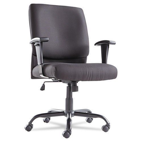 NEW OIF Big &amp; Tall Mid-Back Swivel/Tilt Chair, Fabric, Black, OIFBT4510