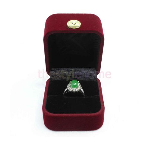 Velvet ENGAGEMENT WEDDING RING Gift Box Jewelry Storage Case Organizor