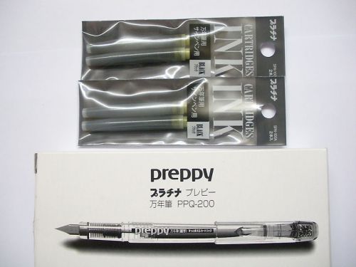 Free Shipping 4 Ink Cartridges for Platinum Preppy Fountain pen Black