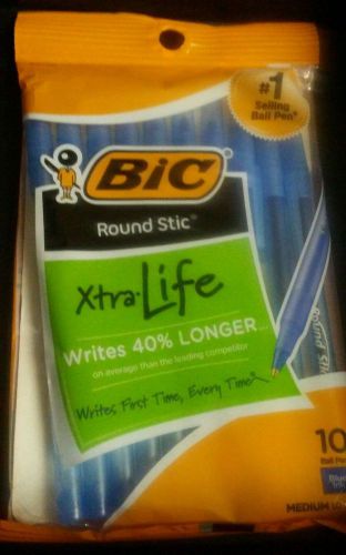 Bic Round Stic Ball Point Pens,blue ink