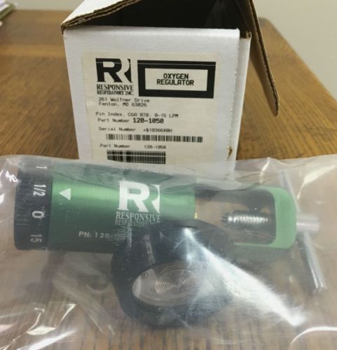 RESPONSIVE RESPIRATORY #120-1050 OXYGEN REGULATOR (50psi) NEW UNOPENED