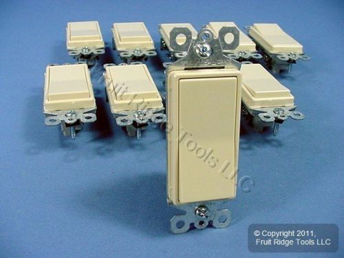 10 Pass &amp; Seymour Ivory Decorator Rocker Wall Light Switches 3-Way 15A TM873-I