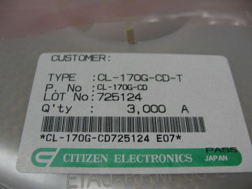 3000 PC&#039;S P/N CL-170G-CD-T Green Surface Mount LEDS 3K/REEL