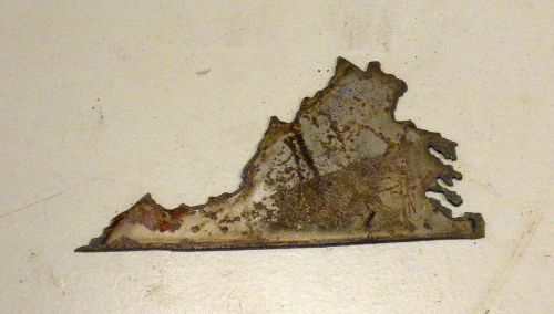 6 Inch Virginia VA State Shape Rusty Metal Vintage Stencil Ornament Craft Sign