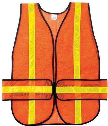Mcr safety chev2o chevron polyester mesh safety vest with 1-3/8-inch white for sale