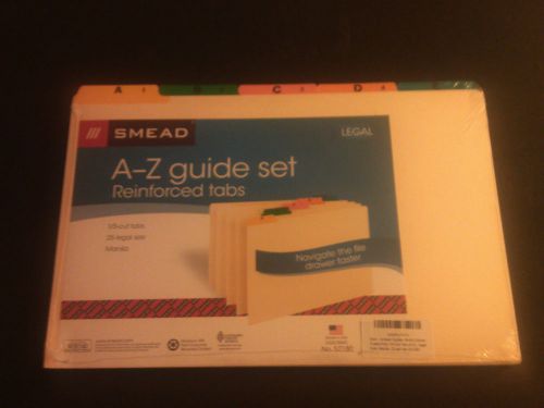 SMEAD alphabetized tabs * 10&#034; by 15&#034; legal size manila reinforced A-Z tabs 52180