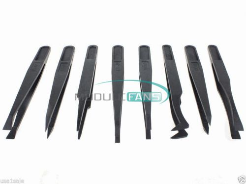 10 X 7pcs Anti-static Tweezer Tool Straight Bend Plastic Heat Resistant New