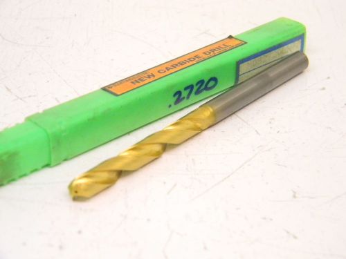 USED SUMITOMO TIN COATED SOLID CARBIDE STRAIGHT SHANK DRILL (.2720)