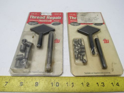 Helicoil 5521-6/5521-4 lot of 2 thread repair kits 3/8-16 &amp; 1/4-20 for sale