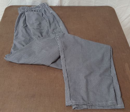 EC Regent Chefs Pants 4XL x 35 1/2&#034; Elastic Waist Zippered Houndstooth LAUNDERED