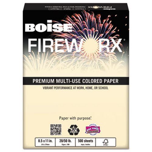 Boise Fireworx copy paper, 20lb, 8.5x 11, Flashing Ivory, 500 Sheets/Ream