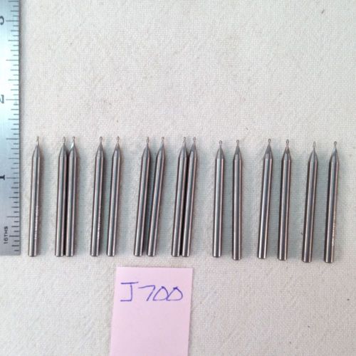 15 NEW 1/8&#034; SHANK CARBIDE END MILLS. 2 FLUTE. BALL. USA MADE. {J700}