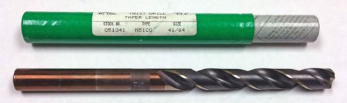 41/64&#034; COBALT TAPER LENGTH DRILL, 5-1/8&#034; LOF, 9&#034; OAL, PTD 51341 M51CO