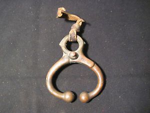 Old Vintage Cow Nose Ring Removable Lead Your Cow By The Nose Brass Hinge Clamp