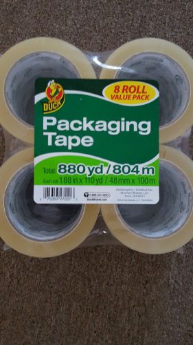 Duck Brand packing tape 8 rolls  1.88 X 110 yd /48 mm X 100 m,  880 yd/ 804 m