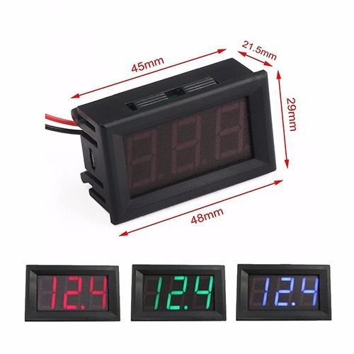 3 pcs dc 4.5-30v led 2 wire ammeter voltmeter meter gauge digital panel tester for sale