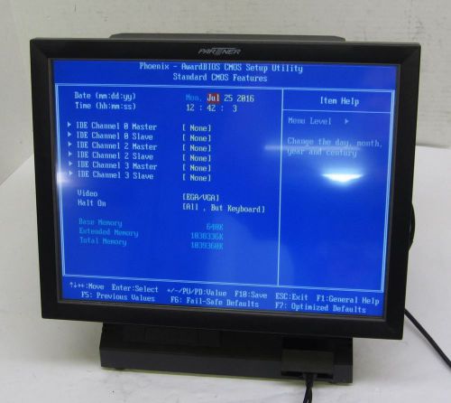 Partner POS Touchscreen Terminal System Kiosk 1GHz 128MB PT-6910 10104R10 61112