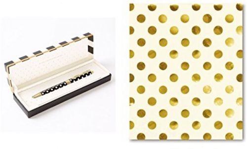 Kate Spade New York Office Assortment: Ballpoint Pen (Black Dots) And Spiral