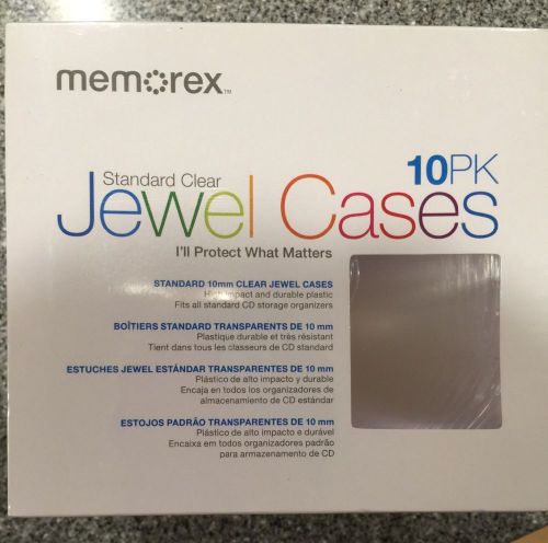 MEMOREX STANDARD CLEAR JEWEL CASES 10 Pack NEW