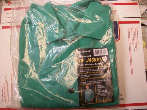 TILLMAN X-LARGE XL 30&#034; LIGHTWEIGHT JACKET GREEN COTTON FLAME RETARDANT , 6230XL