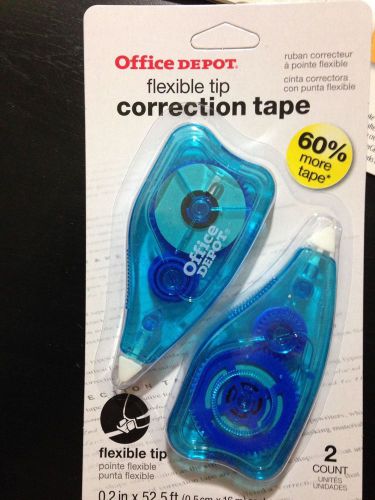 4x Office Depot Jumbo Correction Tape 60% More Tape 2x2ct=4