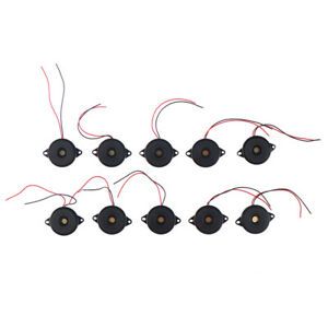 10 X  30X5.5MM Enclosed Piezo Passive Buzzer Element W/Wires AT3040^ssT0I