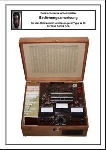 Bedienungsanleitung Rhrenprfgert/Operating instructions tube tester Funke W20