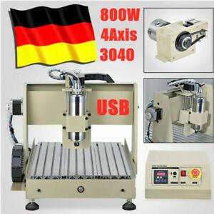 800W USB 4Axis 3040 CNC Router Engraver 3D Cutter Engraving Machine Desktop