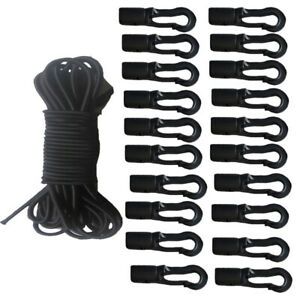 5mmx5m Elastic Bungee Rope Shock Cord Tie Down Marine Kayak + 20 Cord Hooks Ends