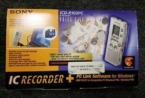 Sony ICD-R100PC Portable Digital Voice Recorder + PC LINK SOFTWARE -b12