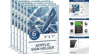 Acrylic Sign Holder 5 x 7inch Double-Sided Desktop Display Holder T-Shaped