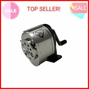 X-ACTO Ranger 1031 Wall Mount Manual Pencil Sharpener,Silver/Black