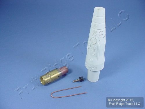 Leviton white ect 16 series female detachable cam plug 400a 600v crimped 16d37-w for sale