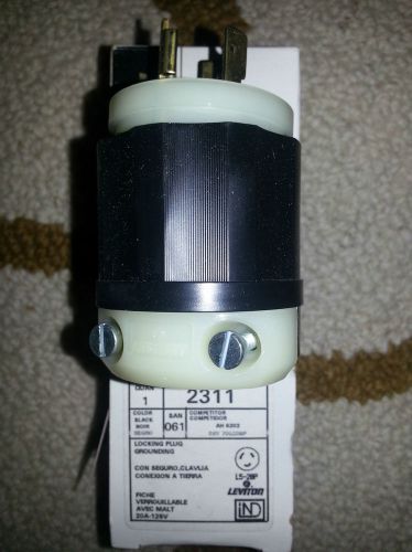 NIB Leviton black 2311 locking plug grounding