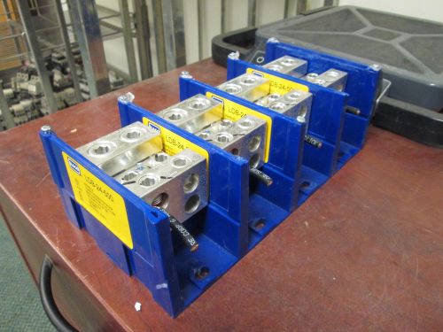 Ilsco power distribution block ldb-24-500 line(2) 500kcmil load(4) 4/0-#6 4p for sale