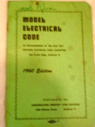 1960 edition of the model electrical code for sale