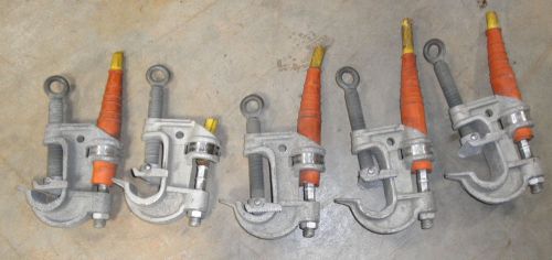 Power line hot stick aluminium grounding clamp lot of 5 salisbury 189 1.5&#034; - .16 for sale