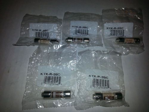 Lot Of 5 Bussmann Limitron KTK-R-2BC 600 Volt Current Limiting Fuses, New