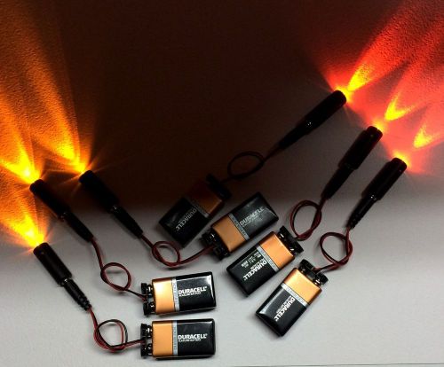 6 pcs LED lights 3 Sunset Amber 3 Pure Orange 3 pcs 9 volt clips MEL-A3/O3-9V-6P