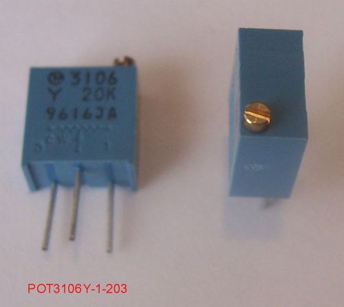 MURATA POT3106 SERIES 20 Kohms 25-TURNS POTENTIOMETERS (5 PCS)