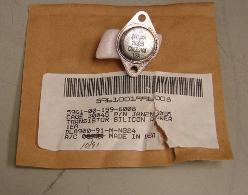 (10) spc tech. jan 2n3055 bipolar transistors 60v c-e breakdown,  15a cc, nos for sale