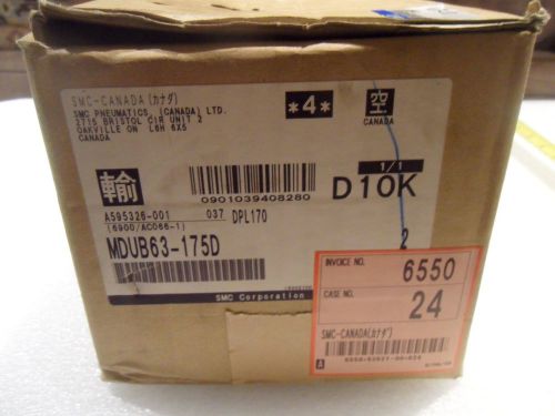 SMC MDUB63175D  Plate Cylinder Double Acting Single Rod Series MU NIB Lot of 2