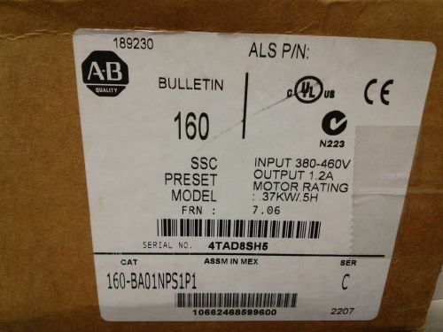 Allen bradley 160-ba01nps1p1 ser-c for sale