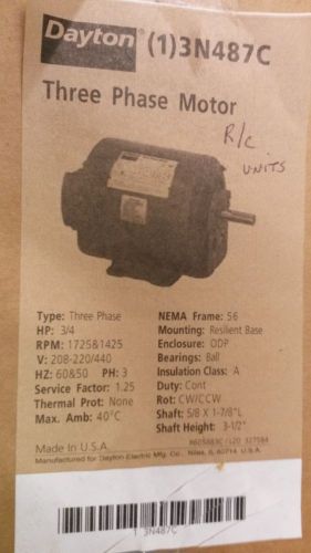 Dayton Three Phase Motor 3/4 HP