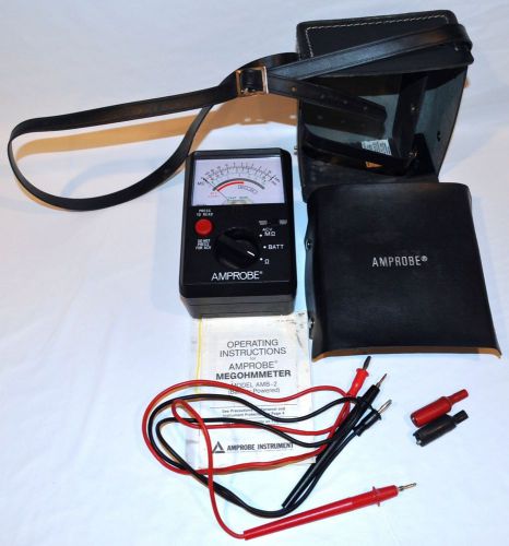 Amprobe AMB-2 947759 947760 Megohmeter In Case w/ Probes &amp; Alligator Clips