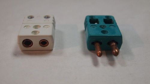 Lot of 2 Omega K type Female Male Thermocouple Ceramic Connector End Plug