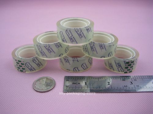 3 Rolls Clear Stationery Scotch Tape Crystal Sellotape 18mm x 15yard **1&#034; CORE**