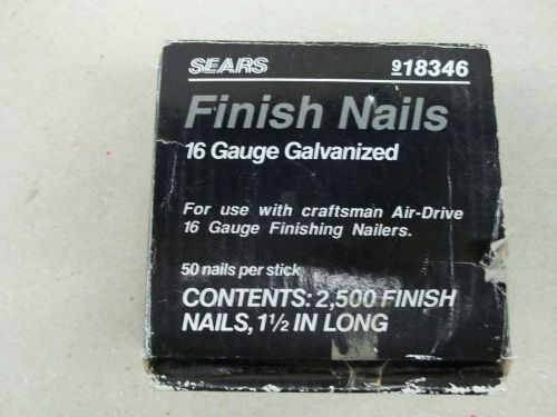 SEARS # 918346  1 1/2&#034; GALVANIZED 16 GAUGE FINISH NAILS QTY. 2450