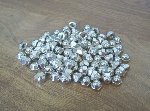 Lot 100 1/4 20 Nickel Plated Steel Acorn Nuts