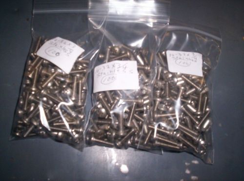 Lot of 10-24 x 3/4 stainless steel machine screws phillips pan head 300 pcs, new for sale